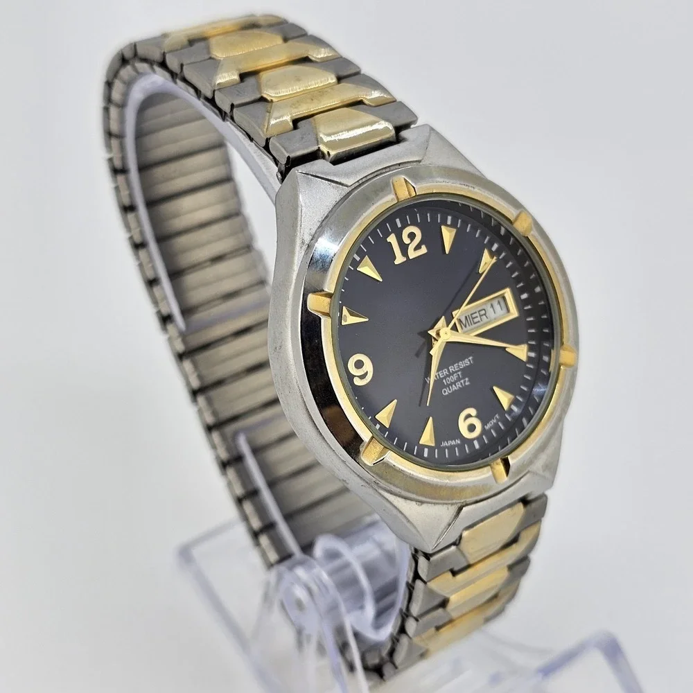 38MM Men Watch‎ Blue Black Dial DayDate  Expandable Band 6.75